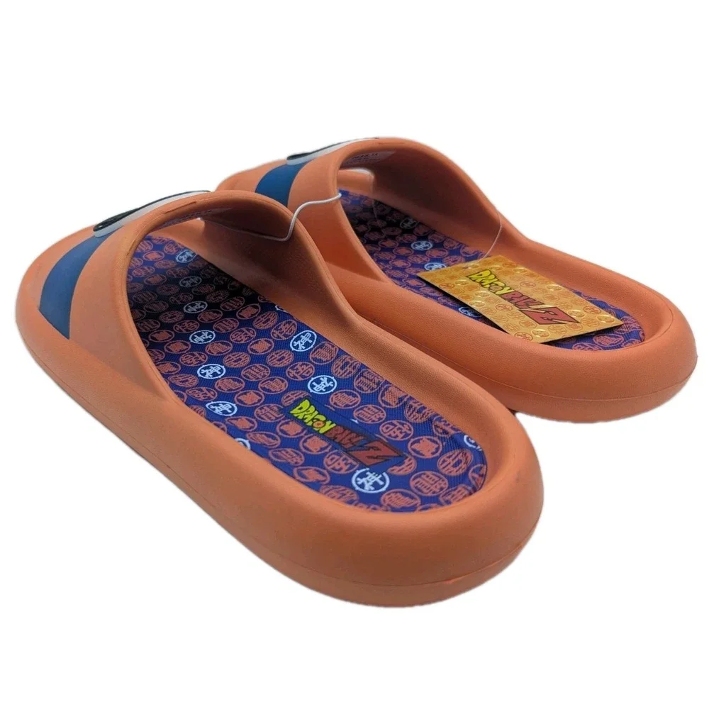 Dragon Ball Z Kame Symbol Slide Sandals Mens Size 9 Cloud Comfort Foam Orange